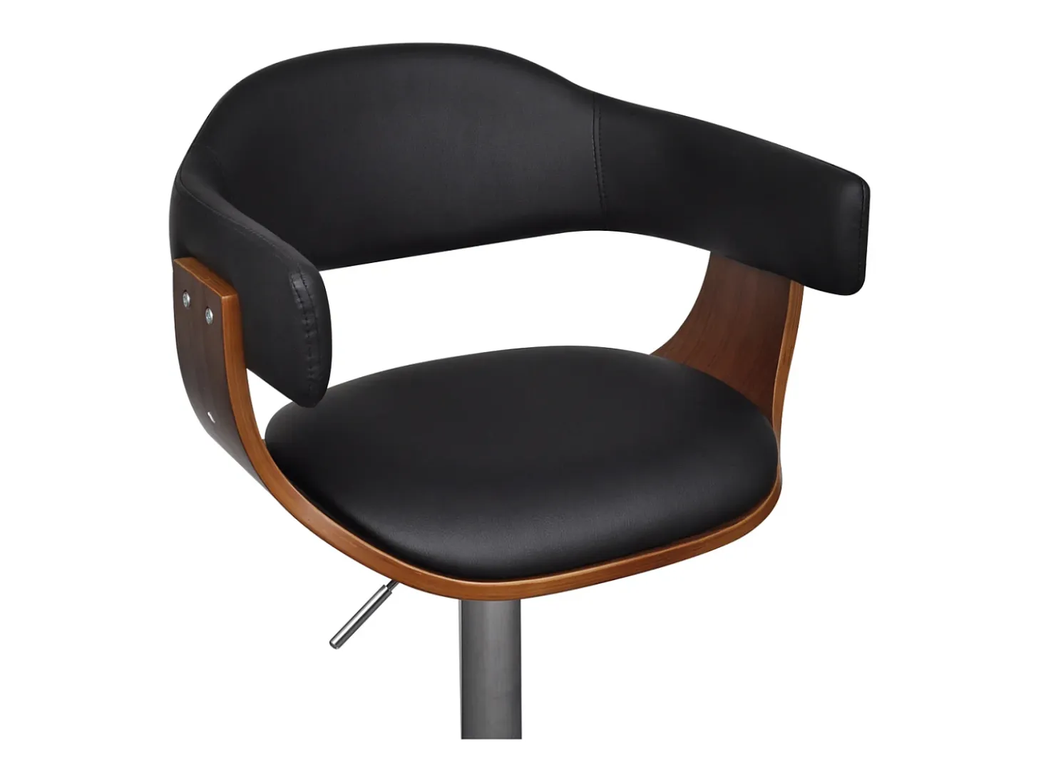 Conjunto de 2 taburetes de bar de diseño moderno en negro y madera 1202019