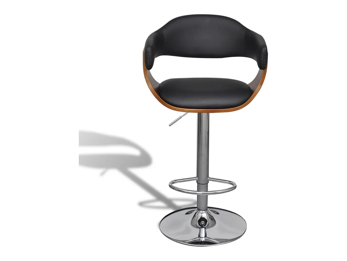 Conjunto de 2 taburetes de bar de diseño moderno en negro y madera 1202019