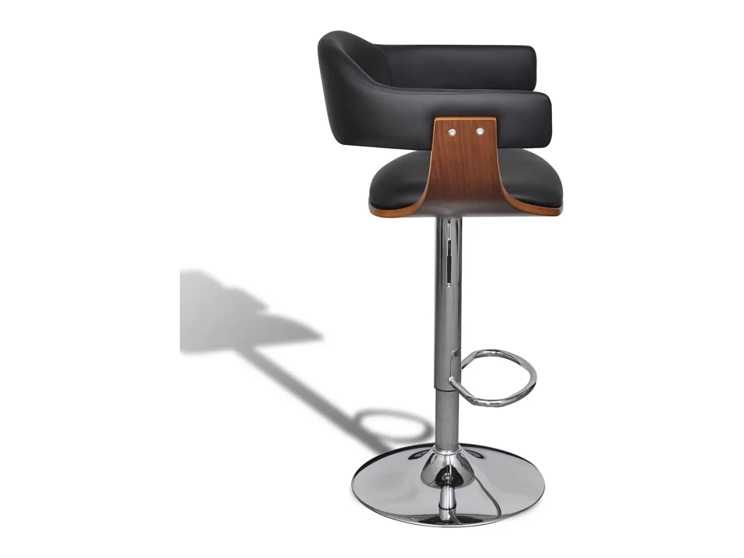 Conjunto de 2 taburetes de bar de diseño moderno en negro y madera 1202019