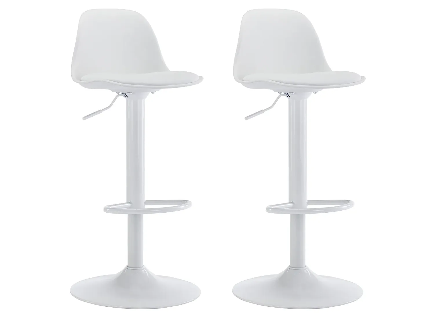 Conjunto de 2 taburetes de bar de polipropileno y metal - Blanco - XAFY