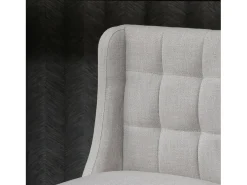 Conjunto de 2 taburetes de bar con respaldo, madera maciza y tela, tapizado, gris y natural (47x50x101cm)