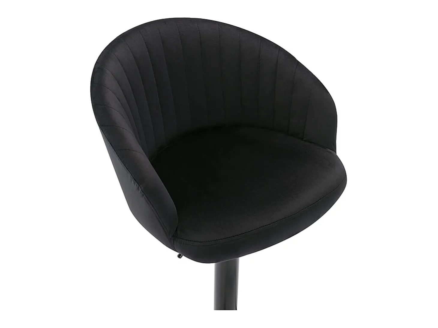 Conjunto de 2 taburetes de bar - Terciopelo y metal - Negro - DORALIZ