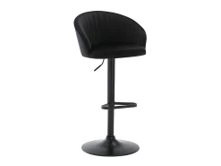 Conjunto de 2 taburetes de bar - Terciopelo y metal - Negro - DORALIZ