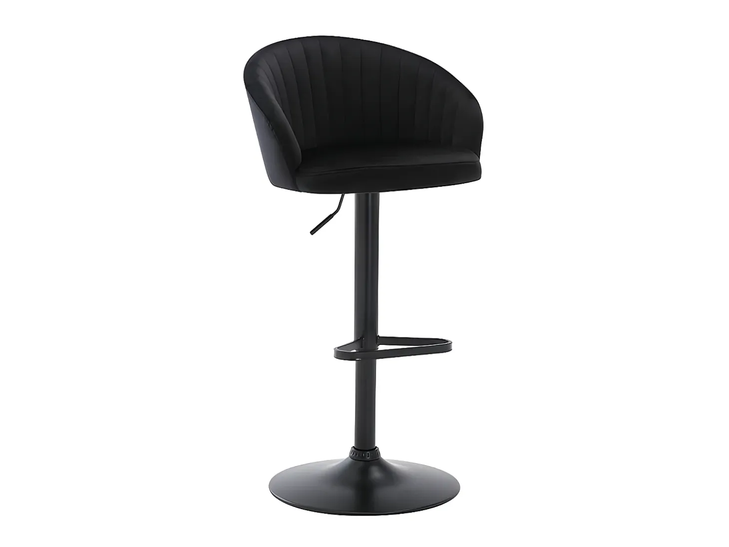 Conjunto de 2 taburetes de bar - Terciopelo y metal - Negro - DORALIZ