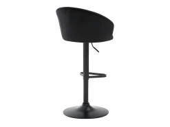 Conjunto de 2 taburetes de bar - Terciopelo y metal - Negro - DORALIZ