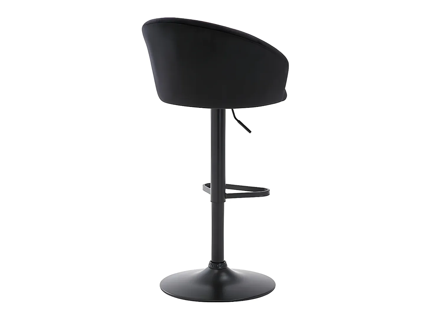 Conjunto de 2 taburetes de bar - Terciopelo y metal - Negro - DORALIZ