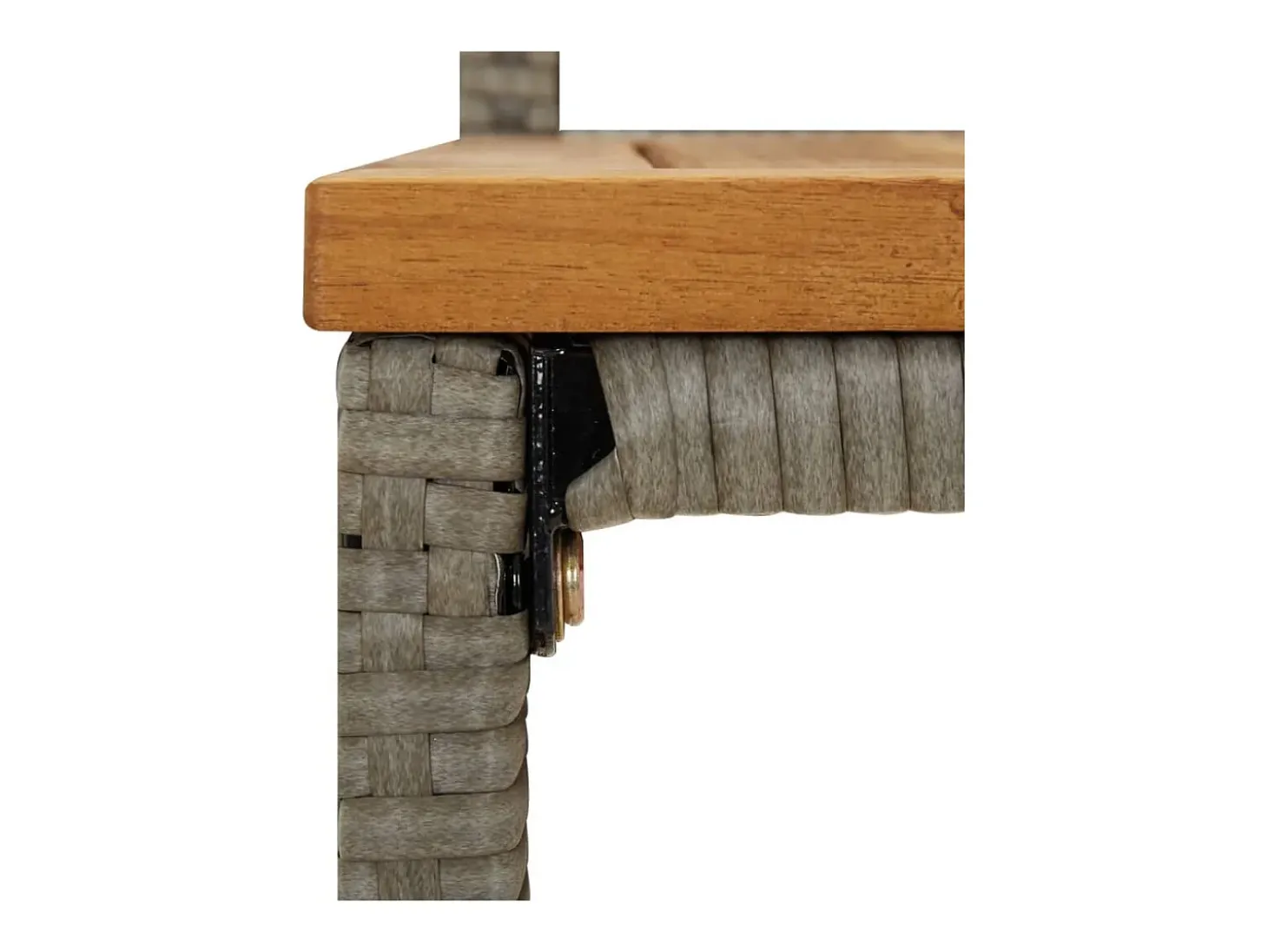 Conjunto de 2 taburetes de bar grises en resina trenzada y madera de acacia.