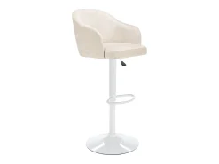 Conjunto de 2 taburetes de bar de tela y metal - Crema y blanco - CARSTEN