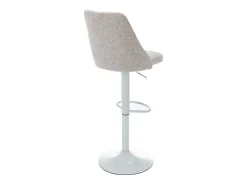Conjunto de 2 taburetes de bar de tela y metal blanco - Beige - KIYOLA