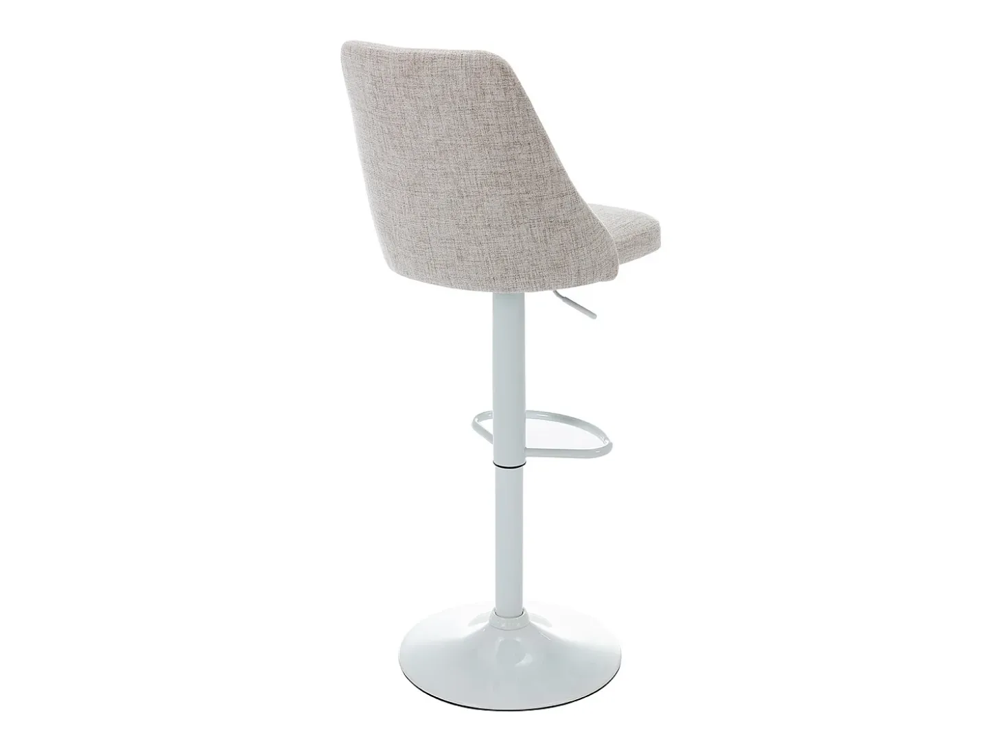 Conjunto de 2 taburetes de bar de tela y metal blanco - Beige - KIYOLA