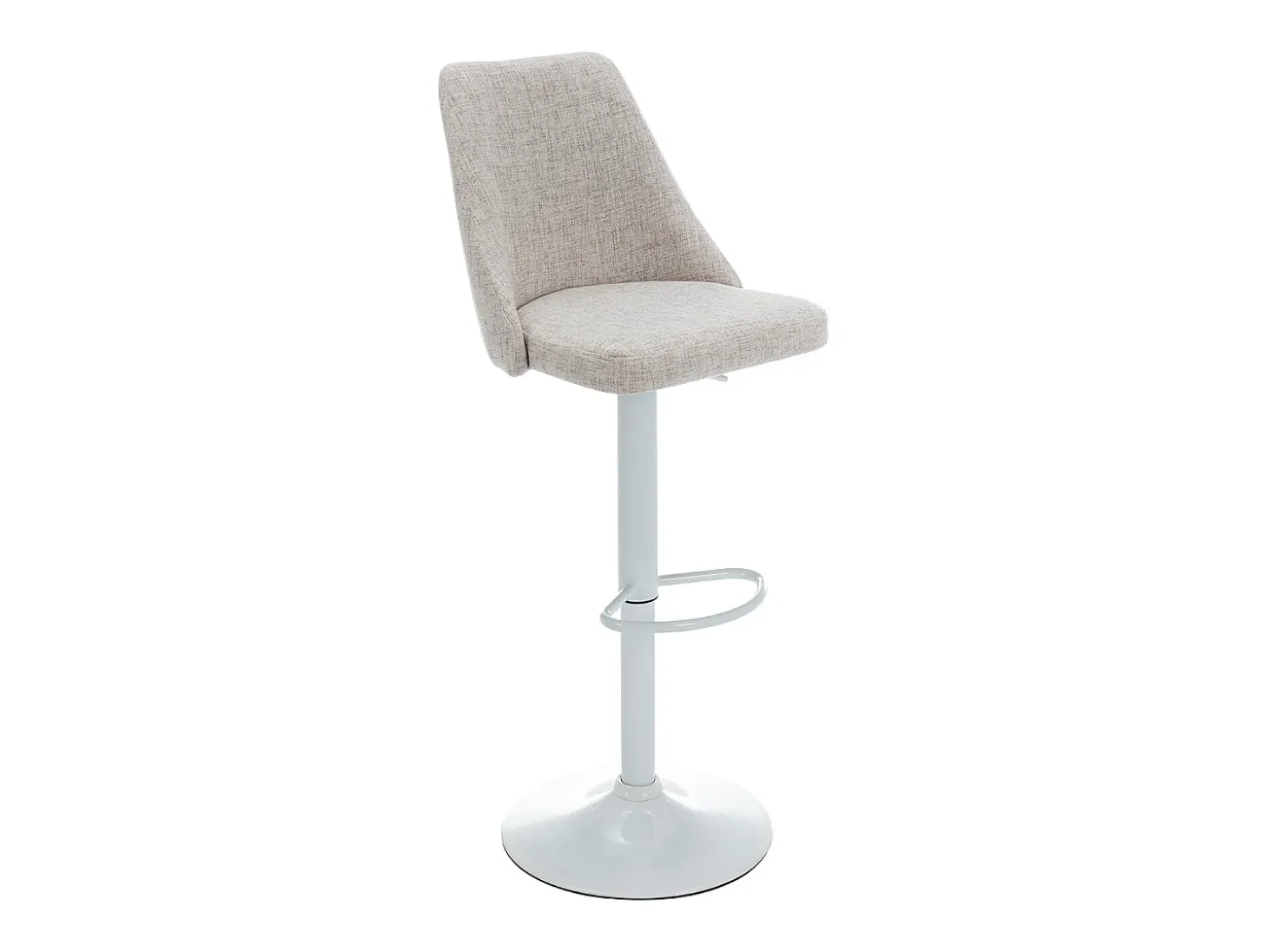 Conjunto de 2 taburetes de bar de tela y metal blanco - Beige - KIYOLA