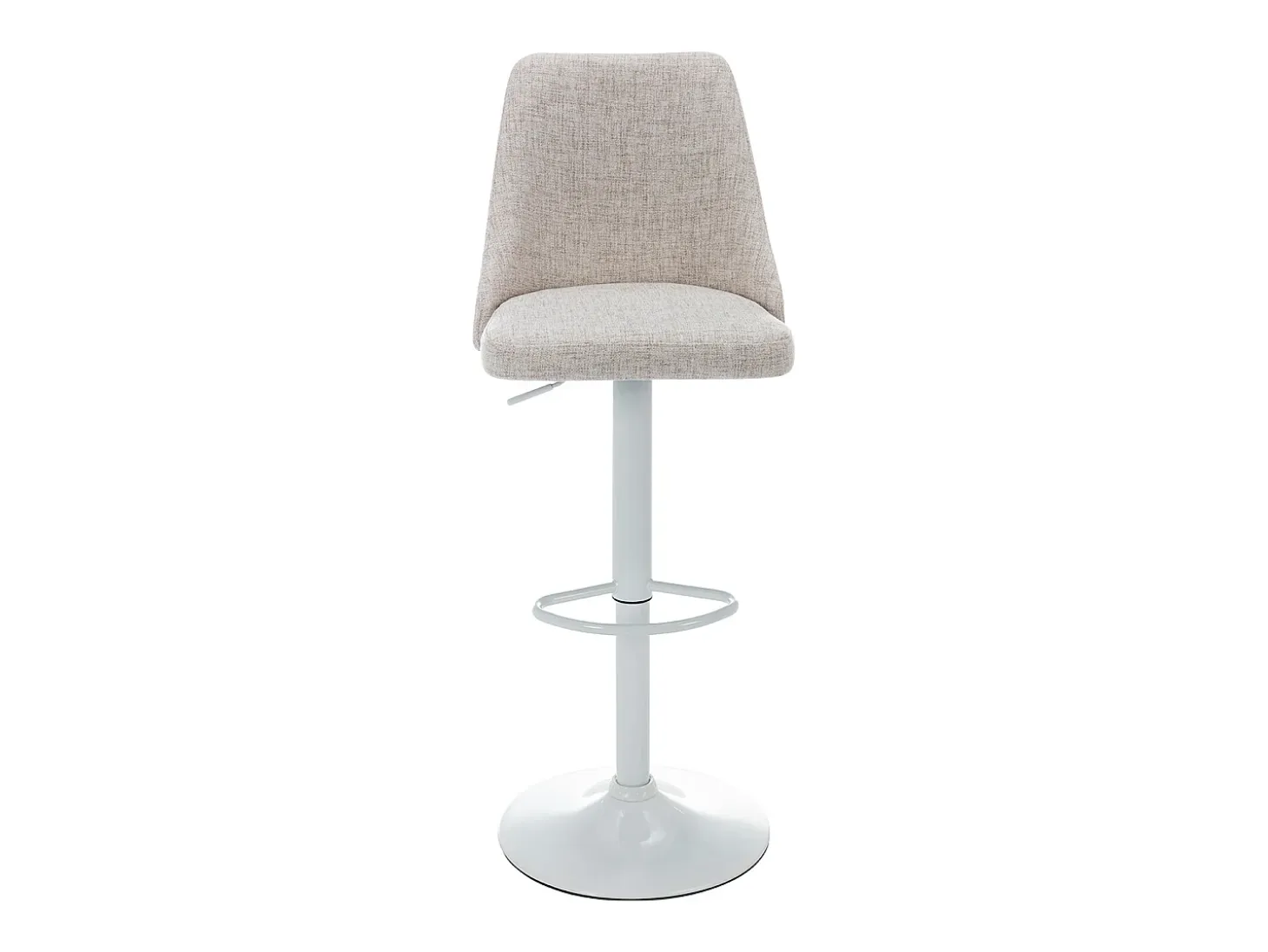 Conjunto de 2 taburetes de bar de tela y metal blanco - Beige - KIYOLA