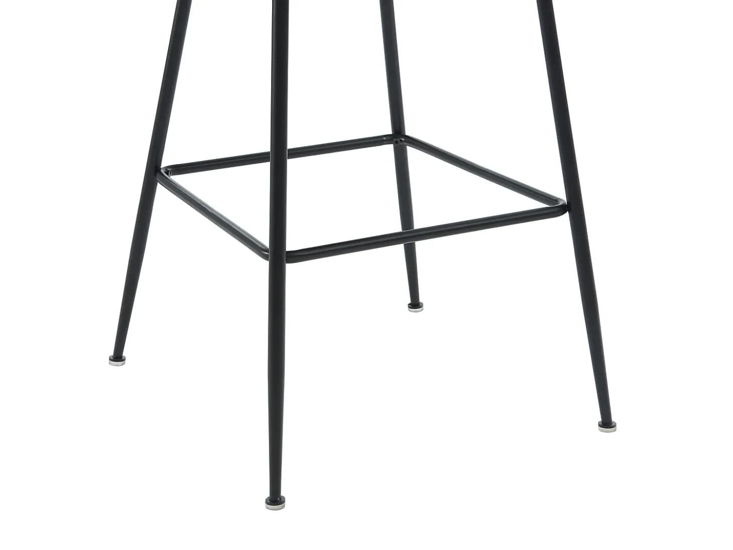 Conjunto de 2 taburetes de bar de tela rizada y metal negro - blanco - TOYBA