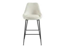 Conjunto de 2 taburetes de bar de tela rizada y metal negro - blanco - TOYBA