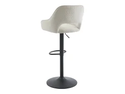 Conjunto de 2 taburetes de bar de pana y metal - Altura ajustable - Crema - ZINEA