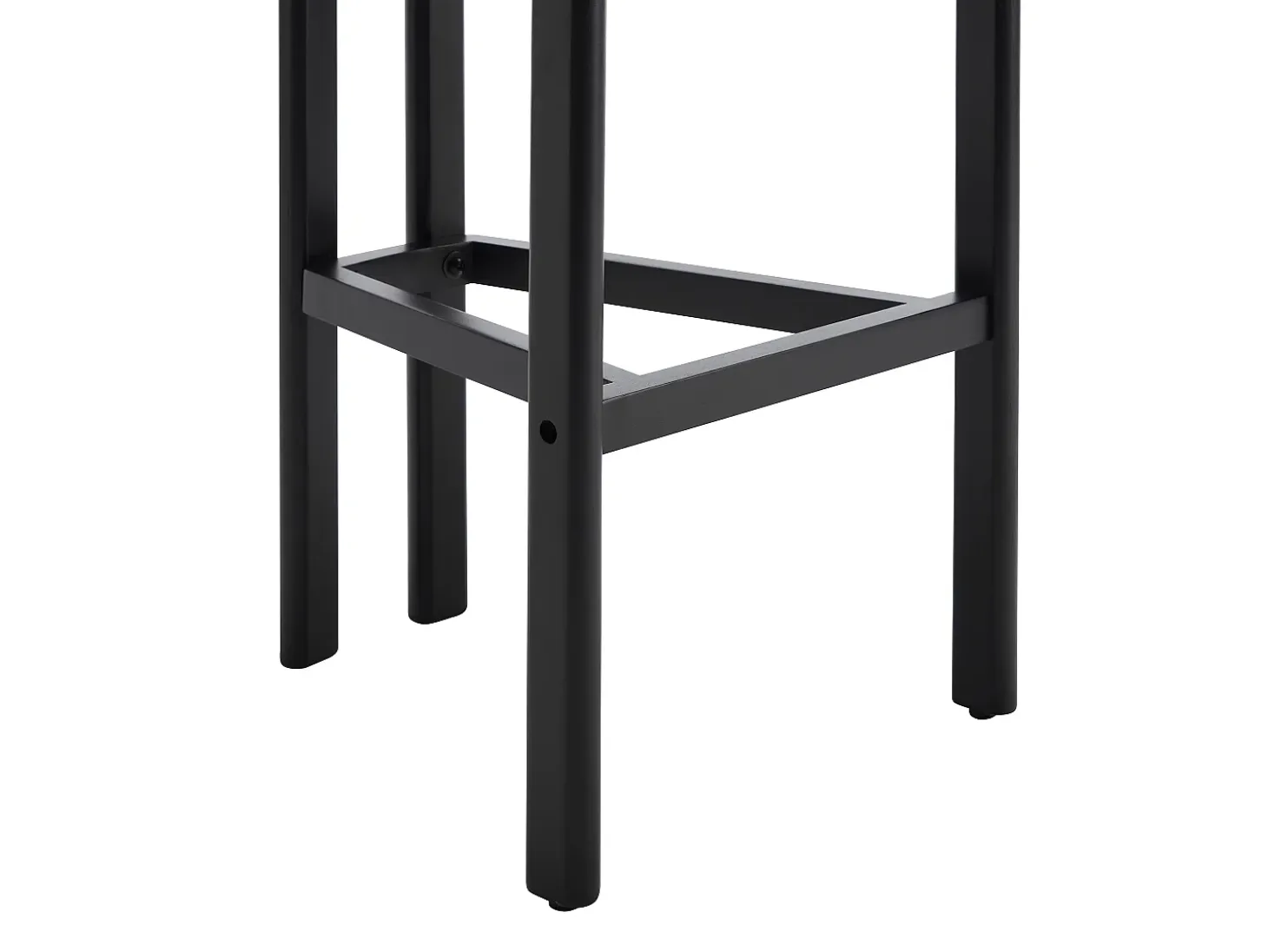 Conjunto de 2 taburetes de bar en tela texturizada y madera de hevea negra - Topo - YELAZ