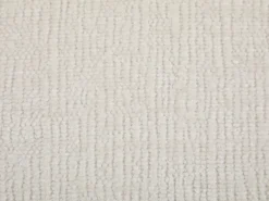 Conjunto de 2 taburetes en tela texturizada y madera de hevea natural - Crema - LERANIA