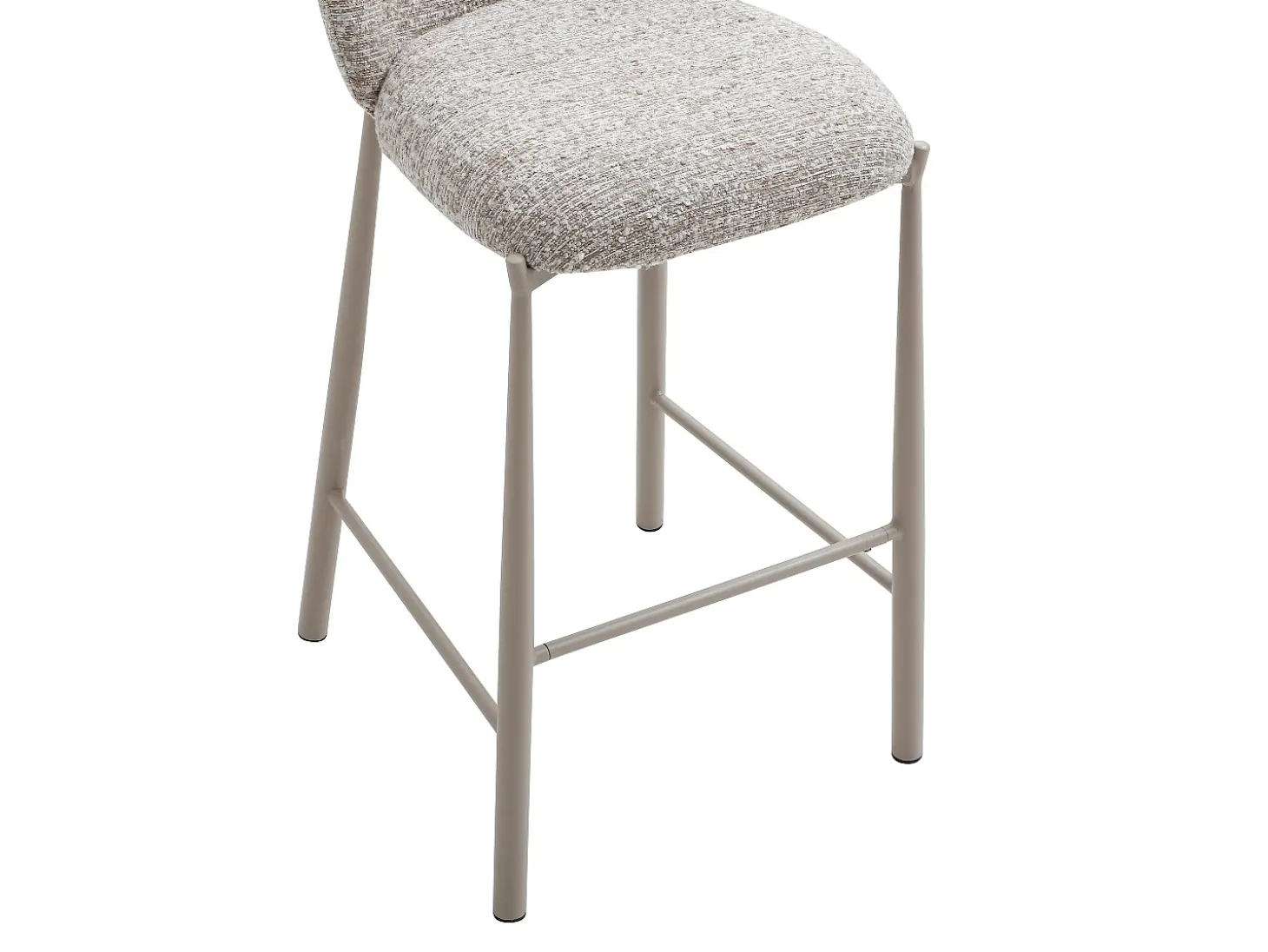 Conjunto de 2 taburetes en tela texturizada y metal topo - Beige - JIZAK