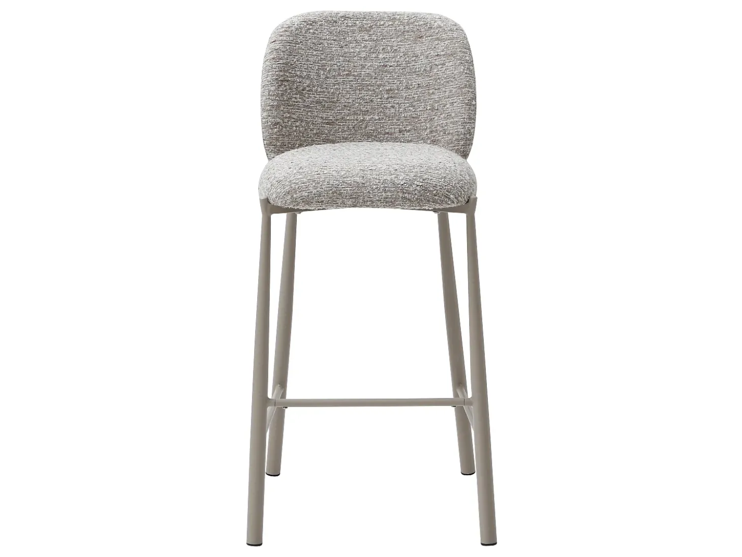 Conjunto de 2 taburetes en tela texturizada y metal topo - Beige - JIZAK