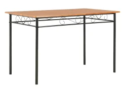 Conjunto de comedor 7 piezas MDF y acero marrón