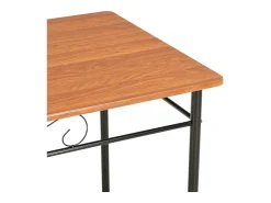 Conjunto de comedor 7 piezas MDF y acero marrón