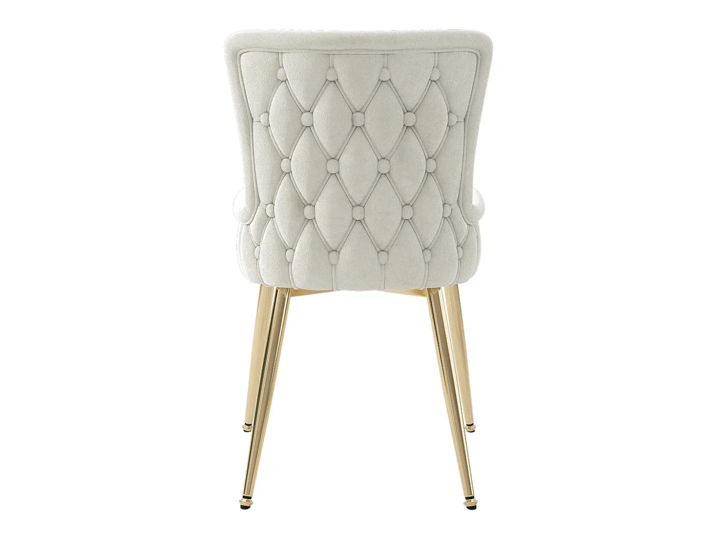 Conjunto de comedor de 6 piezas en terciopelo con patas de metal dorado, color beige (62,23x58,42x55,88 cm)