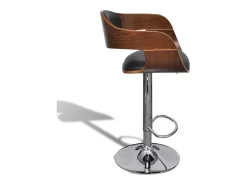 Conjunto de dos taburetes de bar de diseño asiento de silla con respaldo piel sintética negra 1202186