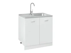 Conjunto de fregadero y escurridor de cocina plata 800x600x155 mm acero inoxidable