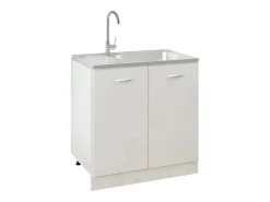 Conjunto de fregadero y escurridor de cocina plata 800x500x155 mm acero inoxidable