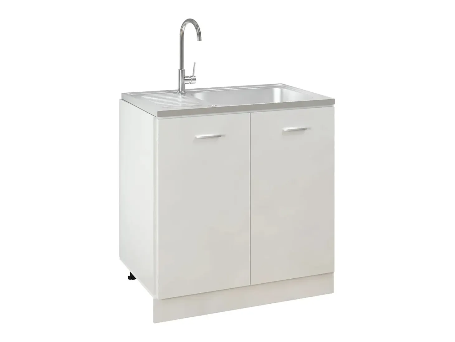 Conjunto de fregadero y escurridor de cocina plata 800x500x155 mm acero inoxidable