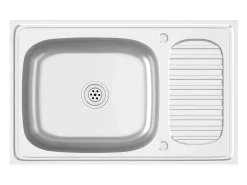 Conjunto de fregadero y escurridor de cocina plata 800x500x155 mm acero inoxidable