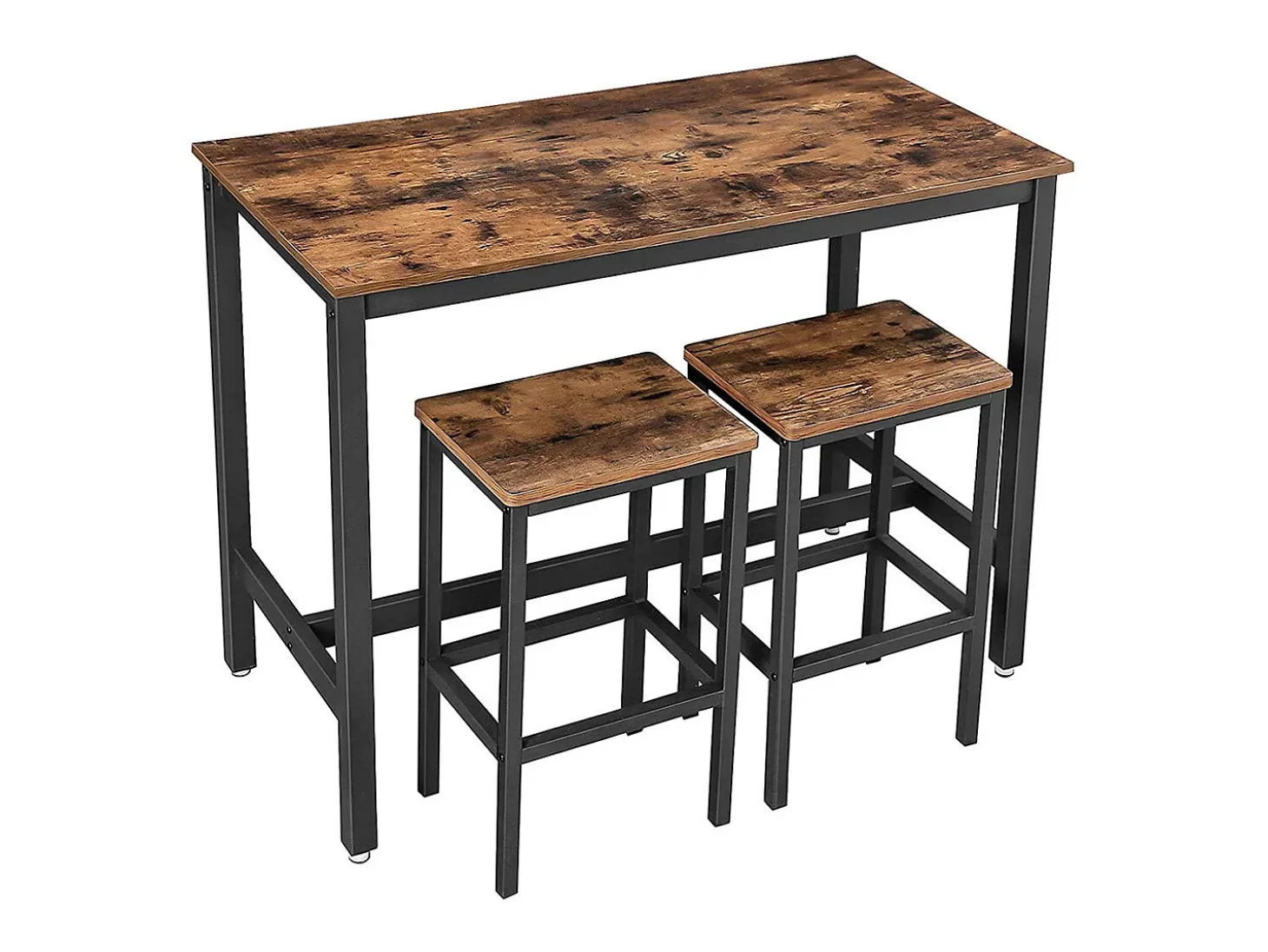 Conjunto de mesa alta 120x60x90 cm marrón rústico alinru