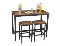 Conjunto de mesa alta 120x60x90 cm marrón rústico alinru