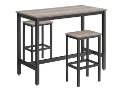 Conjunto de mesa alta 120x60x90 cm beige negro