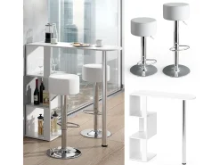 Conjunto de mesa de bar blanco 113x39.8x111.8 vincent