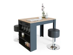 Conjunto de mesa de comedor antracita/roble dorado 67x100x77.5 repose
