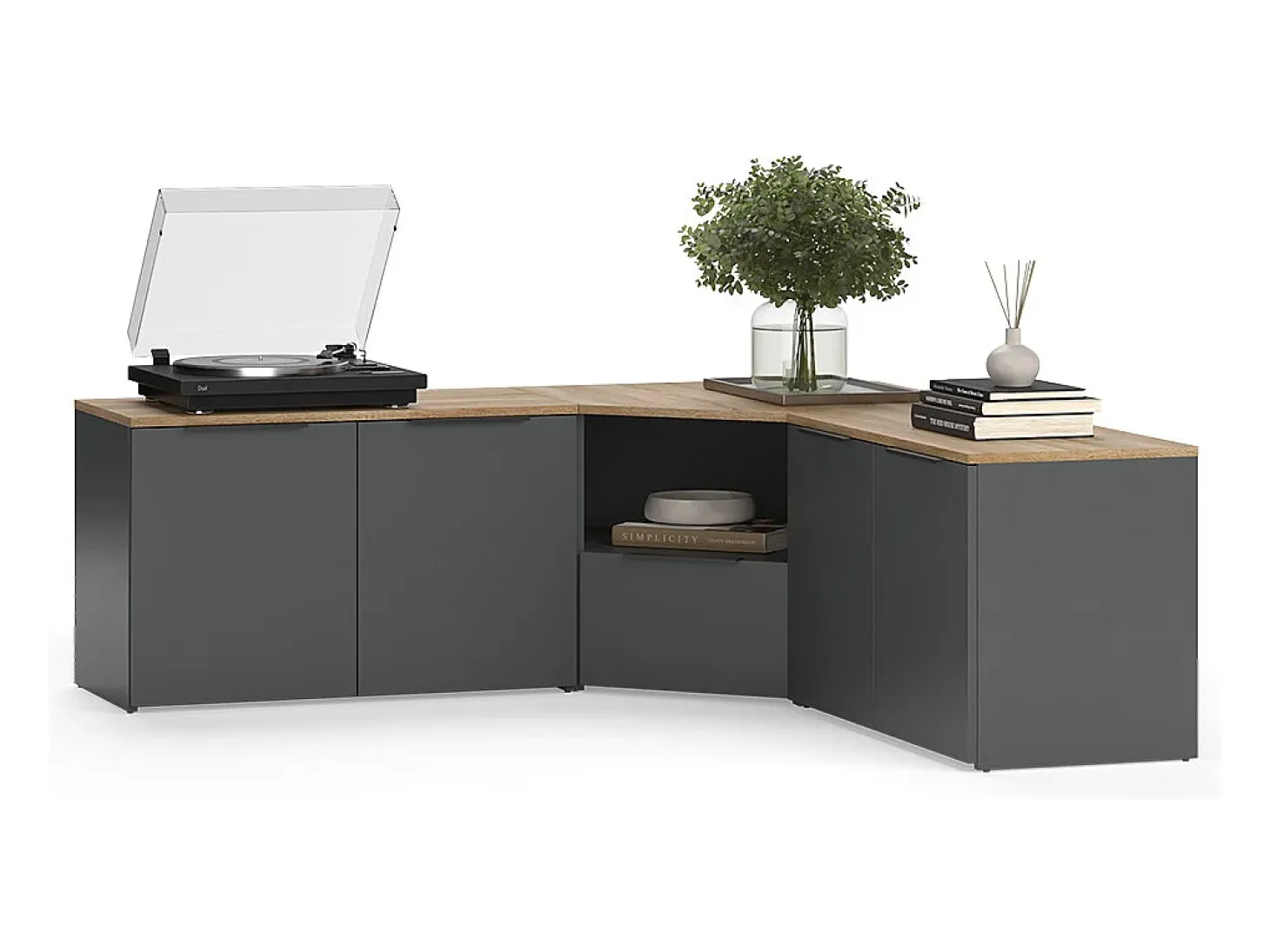 Conjunto de salón antracita/sonoma 68x68x50 wido