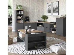 Conjunto de salón antracita/sonoma 68x68x50 wido