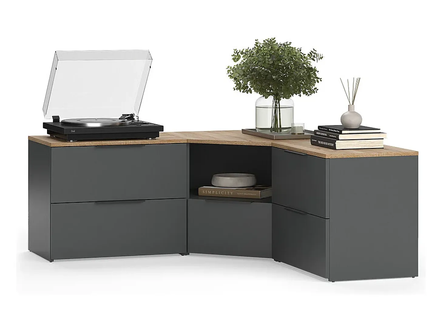 Conjunto de salón antracita/sonoma 68x68x50 wido
