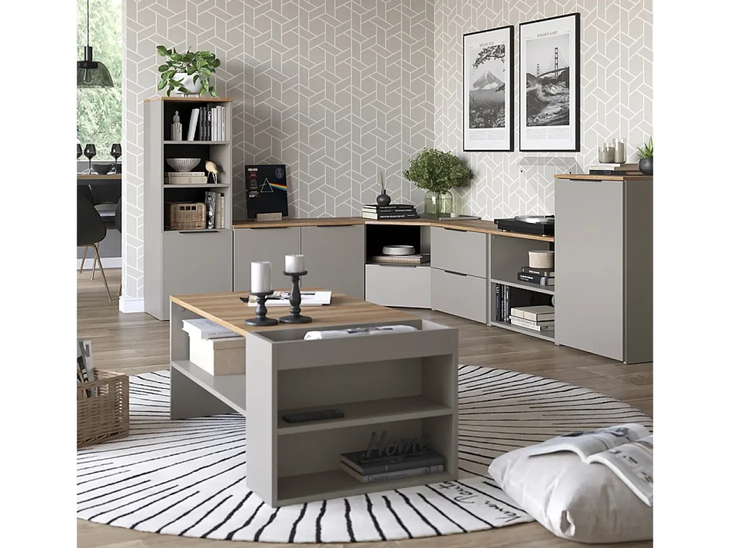 Conjunto de salón gris 68x68x50 wido