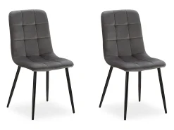 Conjunto de sillas de comedor 43.5x88x50 cm Gris Sillas Eames
