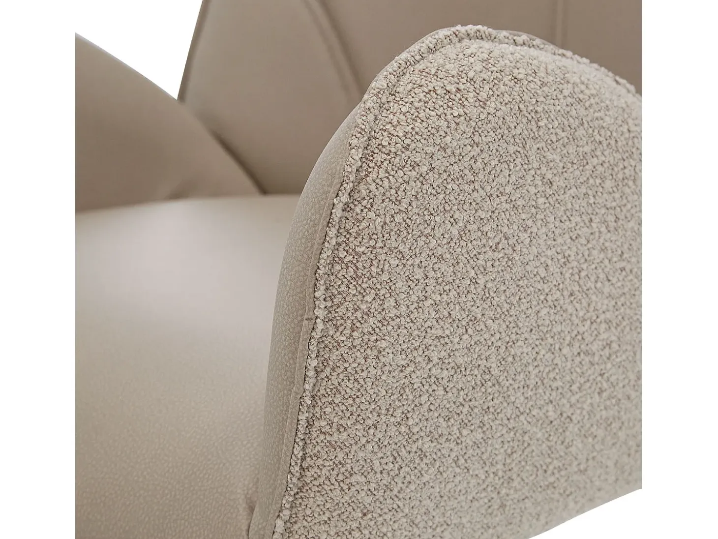 Conjunto de sillas de comedor 60x90x59 cm Beige Moderno Sillas Egg Tapizadas en cuero bouclé