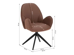 Conjunto de sillas de comedor 60x90x59 cm Marrón Moderno Sillas Egg Cuero Bouclé
