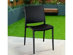 Conjunto de sillas de comedor altea en plástico negro modelo confort x 4