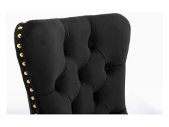 Conjunto de sillas de comedor de terciopelo, diseño contemporáneo de alta gama acolchado, madera maciza, negro y dorado