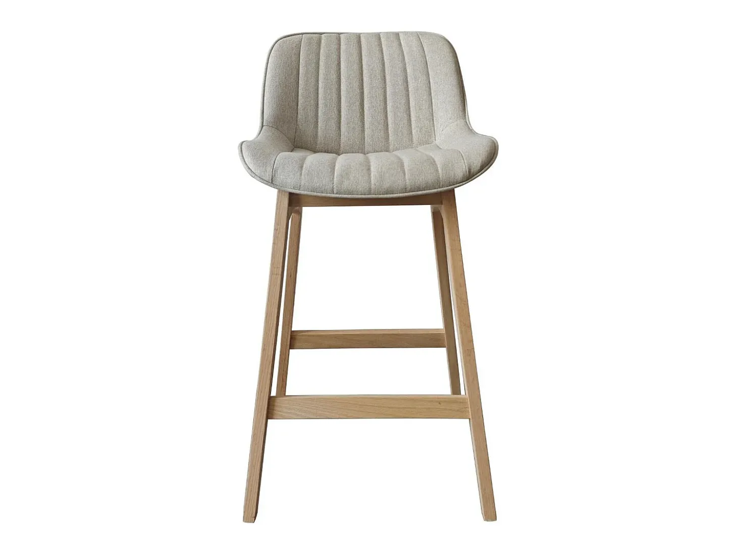 Conjunto de sillas de isla y bar de roble con asiento de tela MELLOW de 65 cm