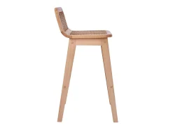 Conjunto de sillas de isla y bar de roble con asiento de caña de 65cm SANA