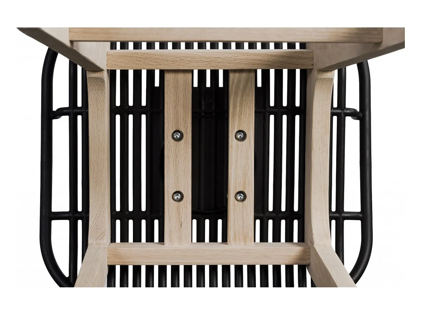 Conjunto de sillas de isla y bar MALMO de roble de 65 cm con asiento de plástico