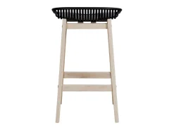 Conjunto de sillas de isla y bar MALMO de roble de 65 cm con asiento de plástico
