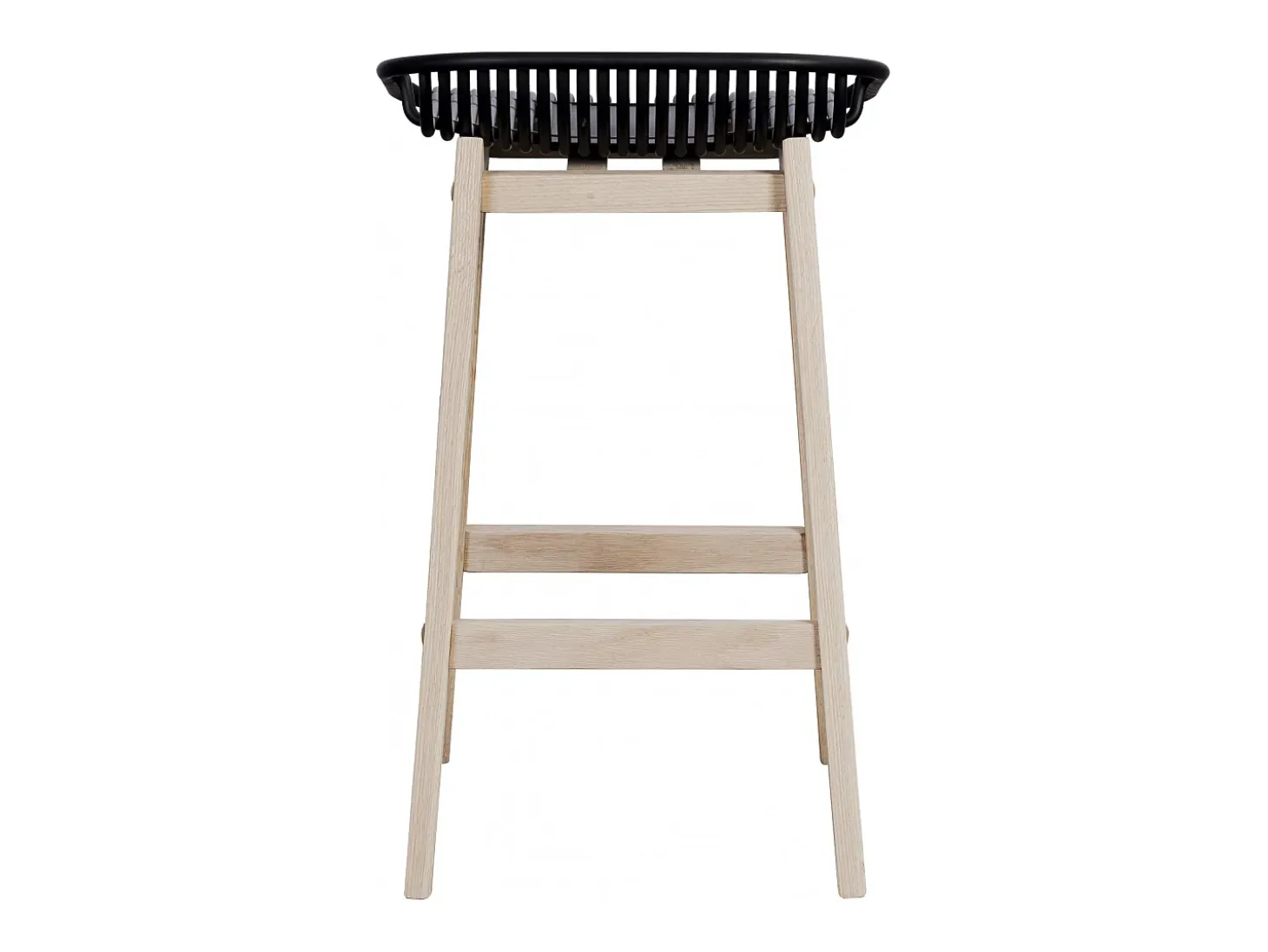 Conjunto de sillas de isla y bar MALMO de roble de 65 cm con asiento de plástico